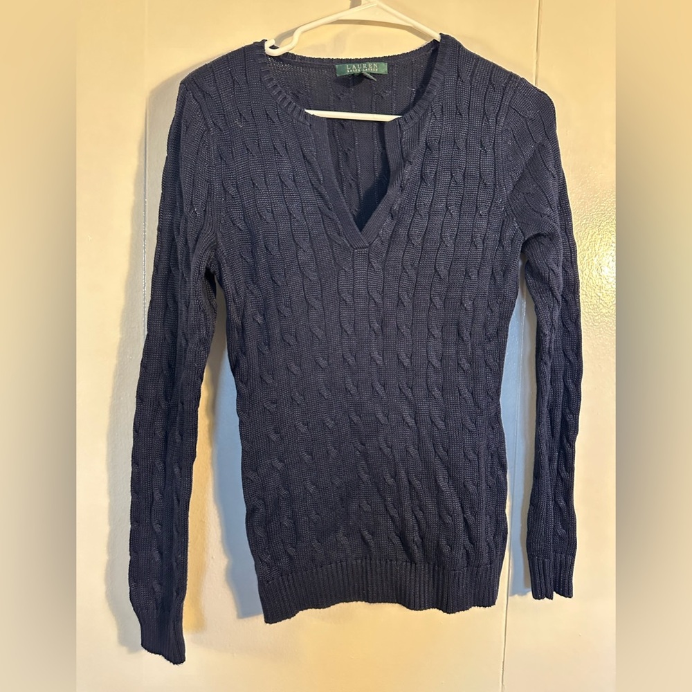 Ralph Lauren Navy Cable Knit Sweater